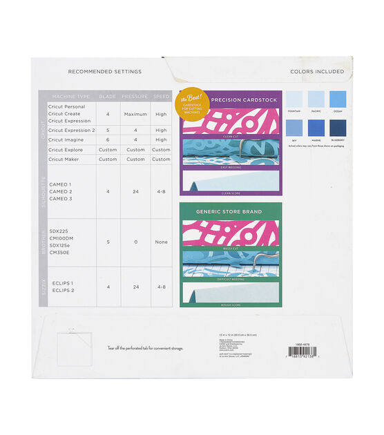 60 Sheet 12" x 12" Blue Precision Cardstock Paper Pack by Park Lane, , hi-res, image 3
