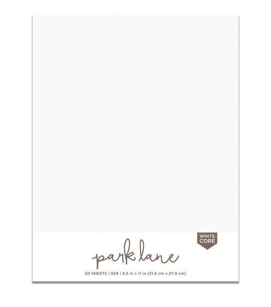 50 Sheet 8.5 x 11 White Core Cardstock Paper Pack by Park Lane