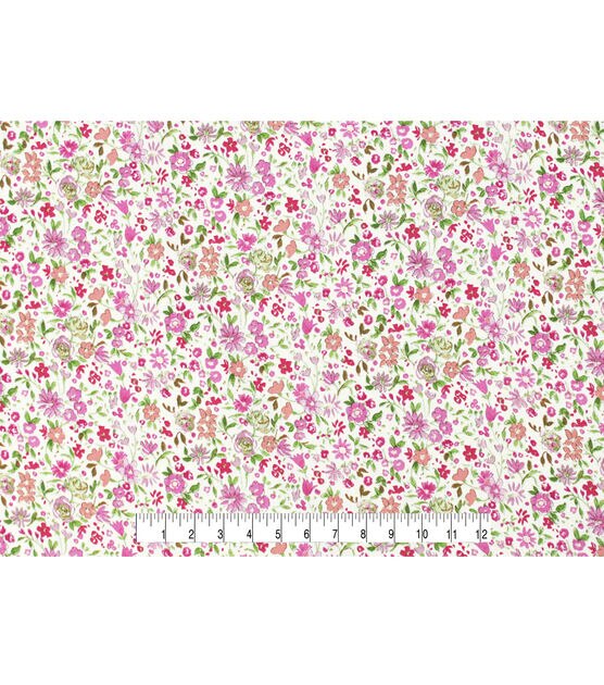 Bright Pink Floral Quilt Cotton Fabric by Keepsake Calico, , hi-res, image 4
