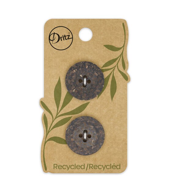 Dritz 7/8" Recycled Coconut Round 4 Hole Buttons 6pk, , hi-res, image 2