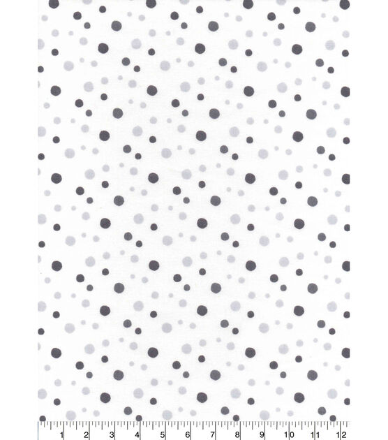Grey Multi Dots Nursery Cotton Fabric, , hi-res, image 2