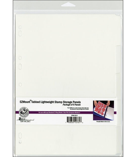 Crafter's Companion 8" x 12" Tabbed Lightweight Stamp Storage Panels 5pk