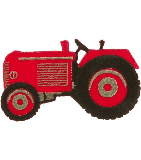 Simplicity 2" x 3" Red Tractor Iron On Patch, , hi-res, image 2