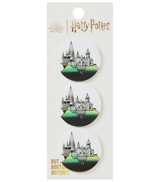 Blumenthal Lansing 1 1/4" Harry Potter Hogwarts Castle 2 Hole Buttons 3pk
