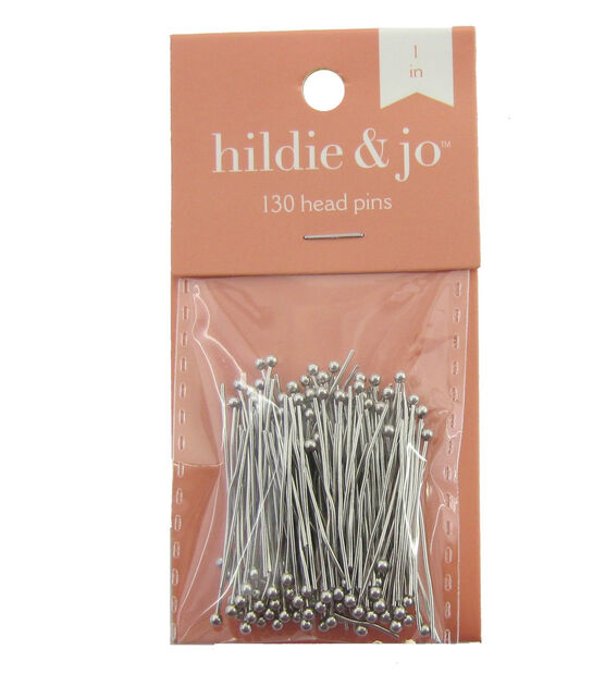 1" Antique Silver Metal Ball Head Pins 130pk by hildie & jo