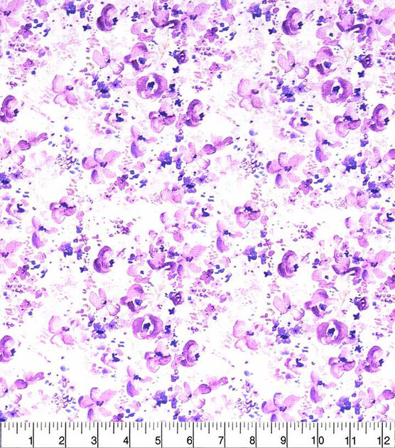 Purple Watercolor Ditsy Floral Quilt Cotton Fabric by Keepsake Calico, , hi-res, image 2