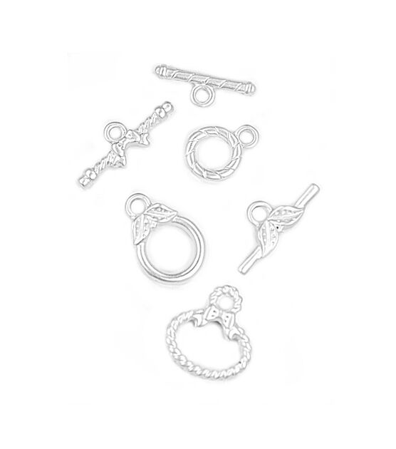 3ct Matte Silver Assorted Metal Toggle Clasps by hildie & jo