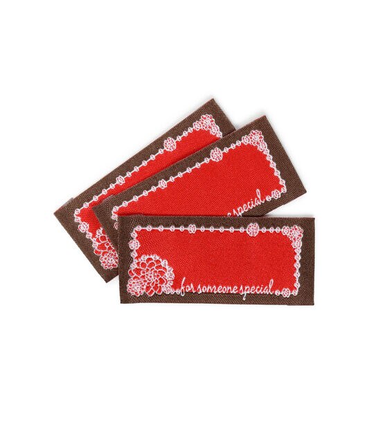 Sew-On Woven Quilt Labels, 9 pc, Red & White, , hi-res, image 6
