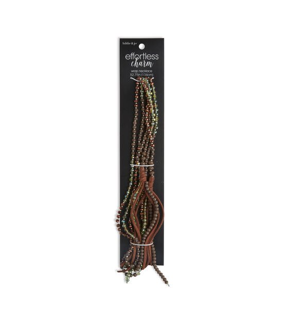 53" Bead Wrap Necklace With Brown Tassels by hildie & jo