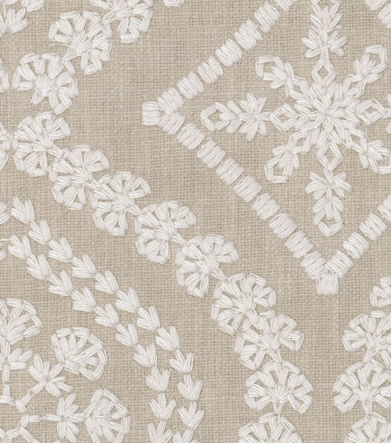 Ellen Degeneres Upholstery Fabric Alaro Natural Embroidery, , hi-res, image 3