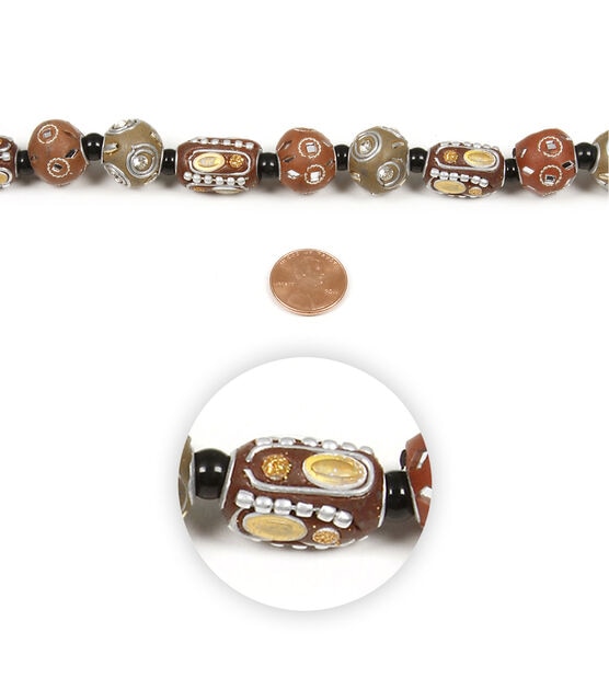 7" Multicolor Inlay Clay Bead Strand by hildie & jo
