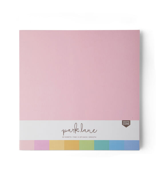40 Sheet 12" x 12" Pastel Smooth Cardstock Paper Pack by Park Lane