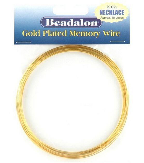 Beadalon Memory Wire Necklace Coil .50 Oz Gold Plated