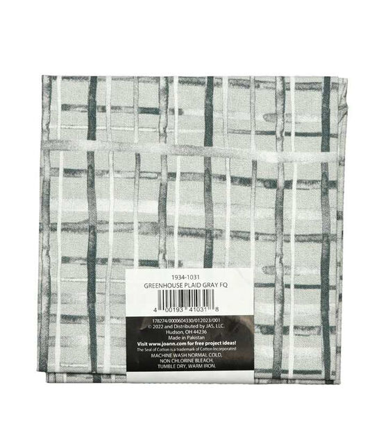 18" x 21" Gray Plaid Cotton Fabric Quarter 1pc by Keepsake Calico, , hi-res, image 2