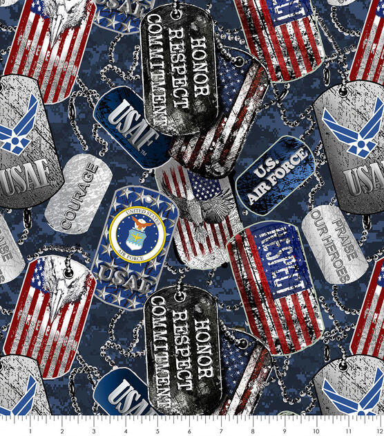 Military Cotton Fabric Air Force Dog Tags