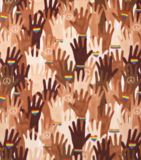 Pride Hands Anti Pill Fleece Fabric