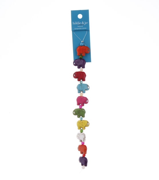 Multicolor Small Turquoise Stone Elephant Bead Strand by hildie & jo