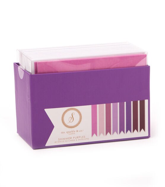 Ms. Sparkle & Co. A2 Shimmer Cards & Envelopes Purples