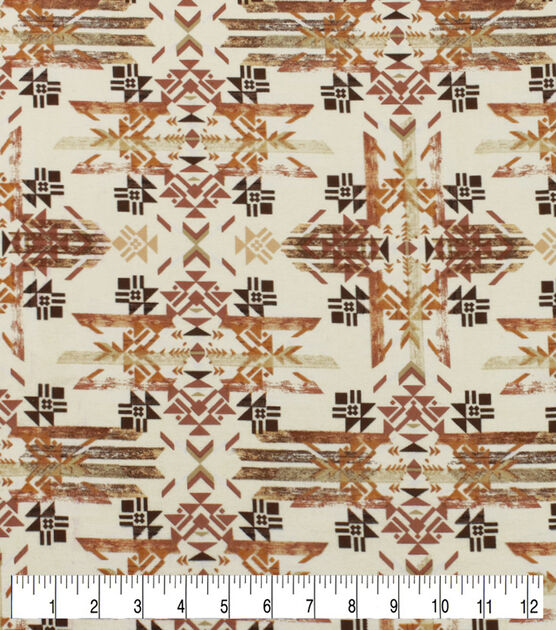 Neutral Aztec Super Snuggle Flannel Fabric, , hi-res, image 3