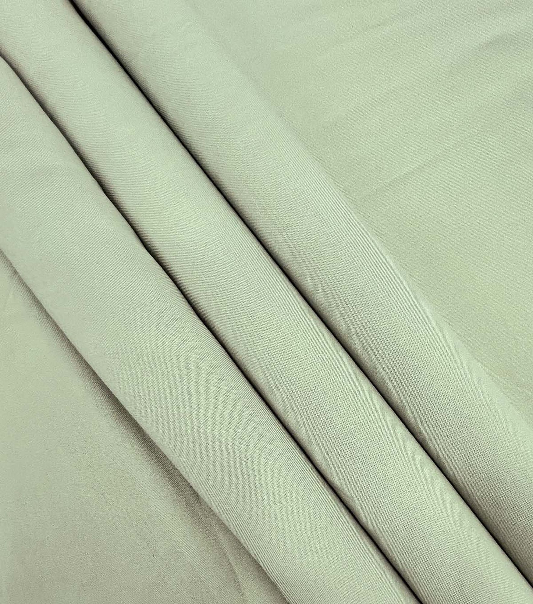 Solid Shirred Rayon Silky Challis Fabric, Sage, hi-res