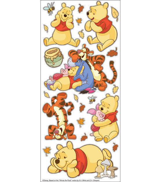 Disney Large Flat Stickers Pooh With Characters