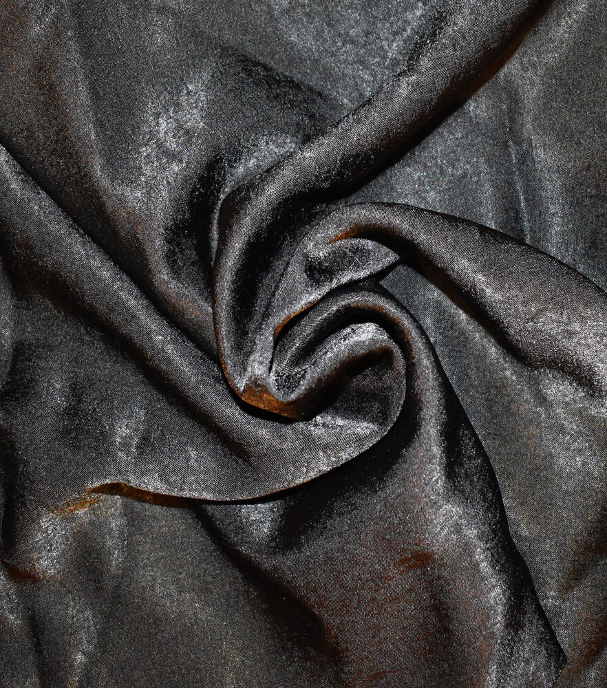 Silky Sanded Satin Fabric, Black, swatch