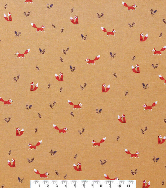 POP! Foxes On Yellow Novelty Print Fabric, , hi-res, image 2