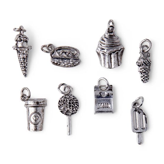 8ct Silver Food Charms by hildie & jo, , hi-res, image 2