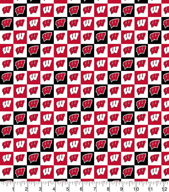 University of Wisconsin Badgers Cotton Fabric Collegiate Checks, , hi-res, image 2