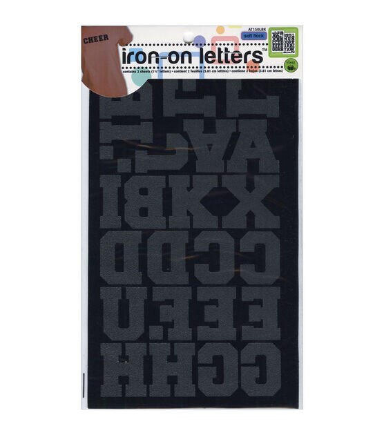 Dritz 1-1/2" Iron-on Letters, Soft Flock Athletic, White, , hi-res, image 1