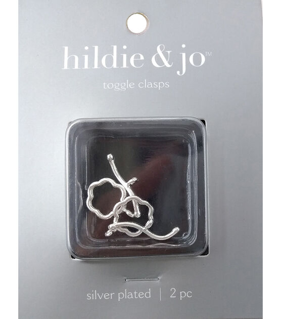 2ct Silver Plated Metal Floral & Leaf Toggle Clasps by hildie & jo