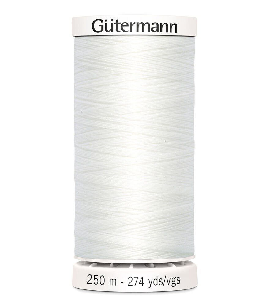 Gutermann 273yd Sew All 100wt 400 & 800 Series Thread, 020 Nu White, swatch