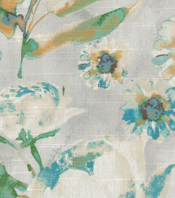 Kelly Ripa Home Upholstery Decor Fabric Flower Mania Seaglass, , hi-res, image 3