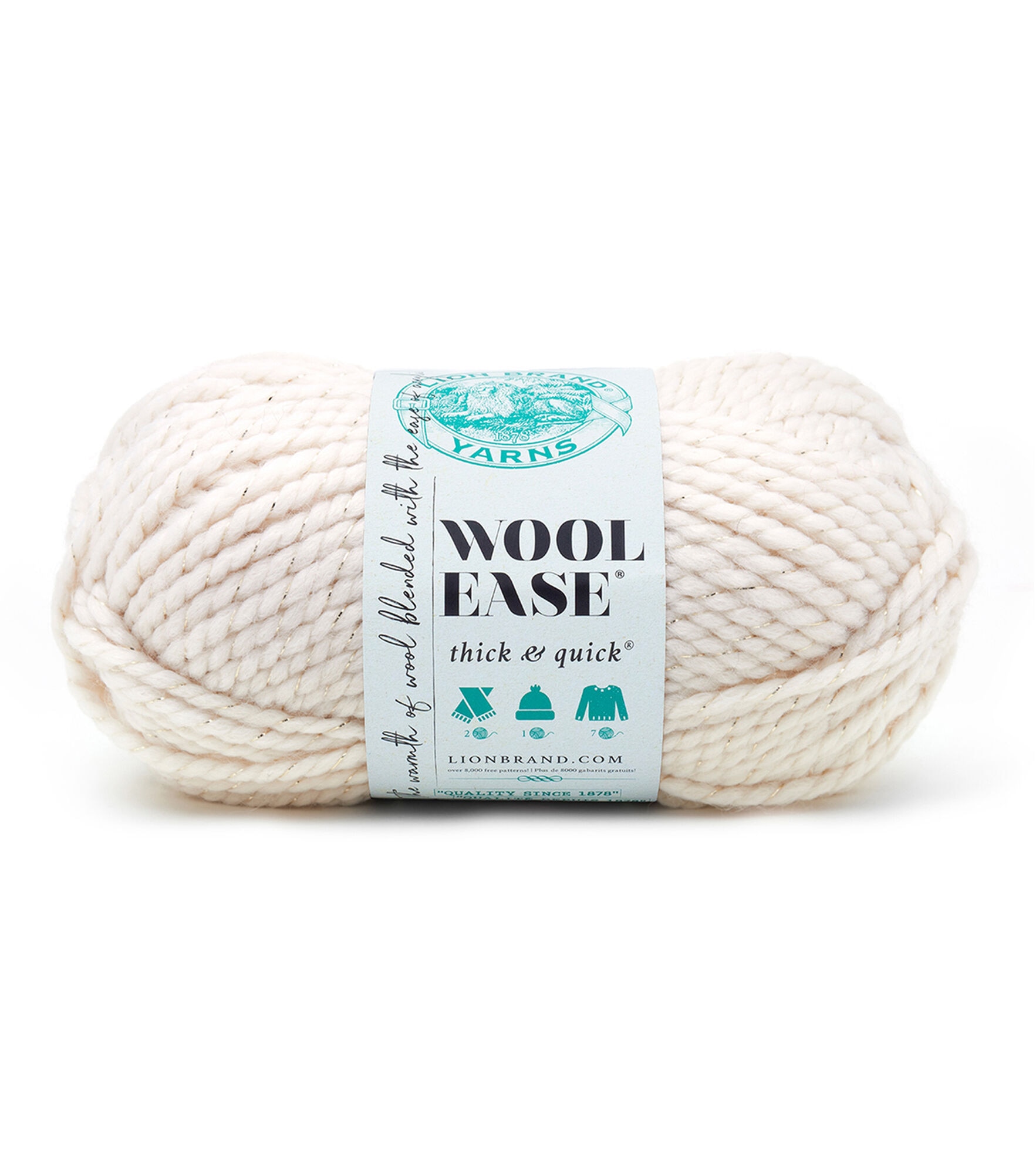 Lion Brand Wool Ease Thick & Quick Super Bulky Acrylic Blend Yarn, Starlight, hi-res