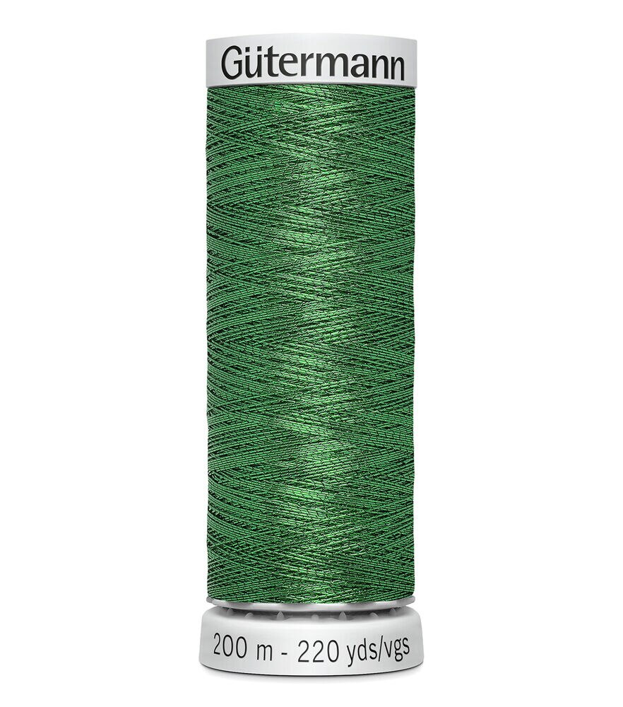 Gutermann 200M Metallic Dekor Thread, Christmas Green, swatch