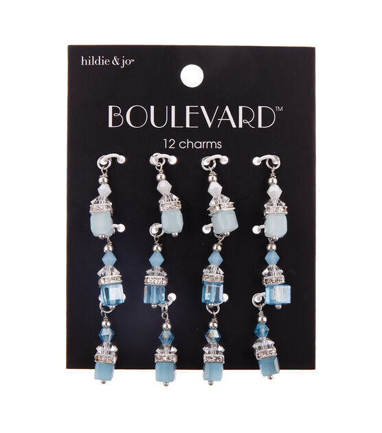 12ct Sky Blue Glass & Iron Dangle Charms by hildie & jo