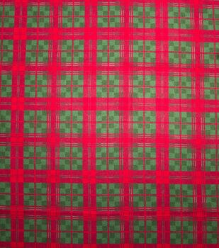 Plaid Cotton Flannel Fabric - Green / Red Many Colors Available