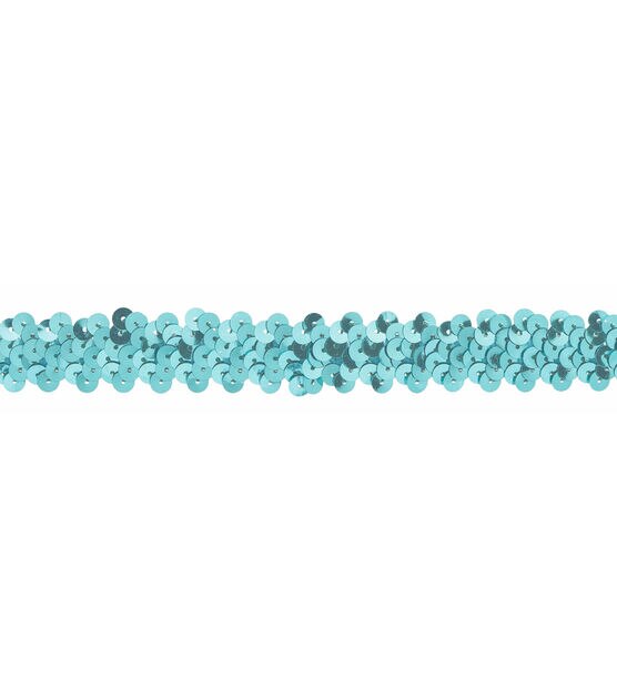 Simplicity Sequin Stretch Trim 0.88'' Blue Radiance