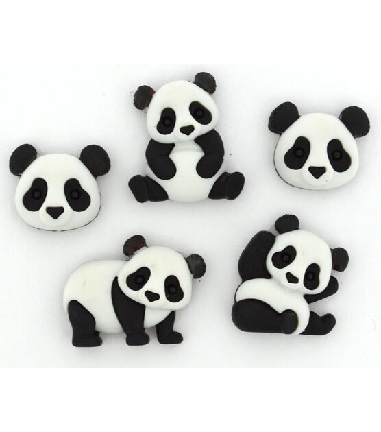Dress It Up 5ct Animal Panda Pile Bear Novelty Buttons