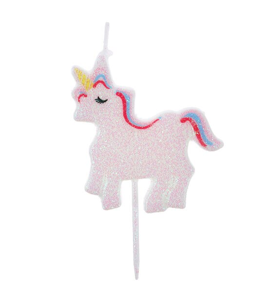 3" Unicorn Pick Birthday Candle by STIR, , hi-res, image 2