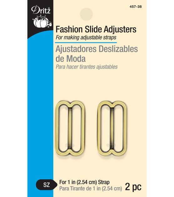 Dritz 1" Fashion Slide Adjusters, Antique Brass, 2 pc