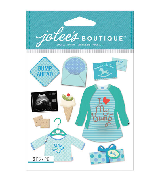 Jolee's Boutique Dimensional Stickers Baby Boy Pregnancy