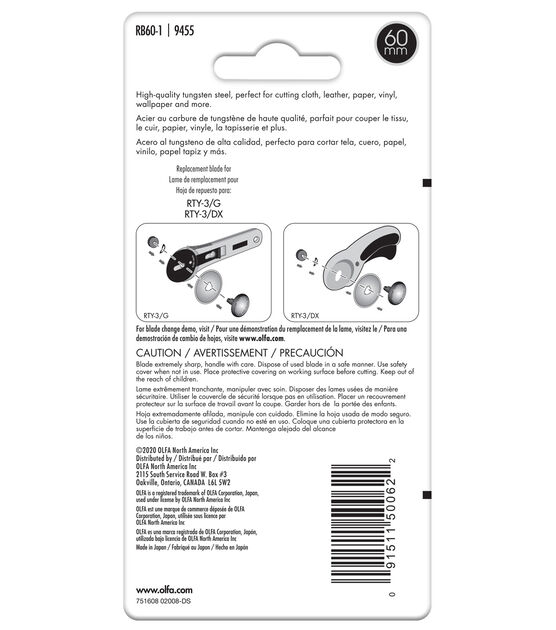 Olfa Rotary Blade Refill 60mm, , hi-res, image 3