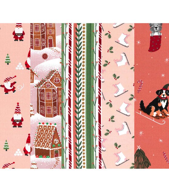 6 Pcs Santa Claus Precut Quilting Fabric Christmas Fat Quarters Fabric  Bundles Cotton Patchwork Fabric Squares Printed Fabric