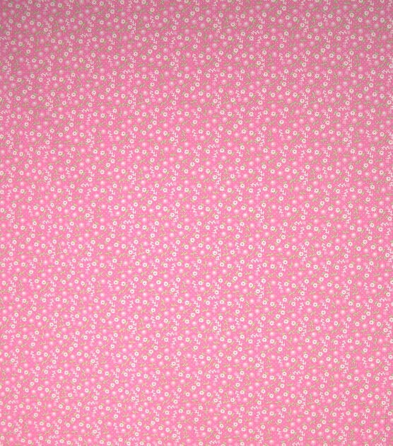 Ditzy Floral on Pink Quilt Cotton Fabric by Quilter's Showcase, , hi-res, image 2