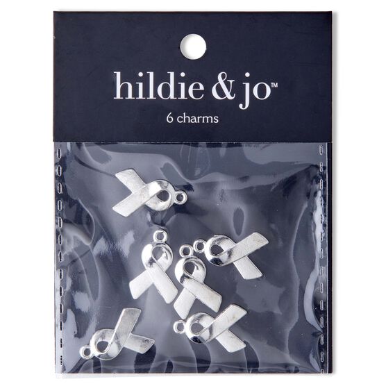 20mm x 13mm Silver Plated Brass Ribbon Charms 6pk by hildie & jo