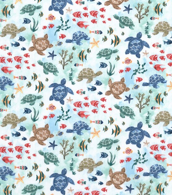 Seaturtles & Friends Novelty Cotton Fabric, , hi-res, image 2