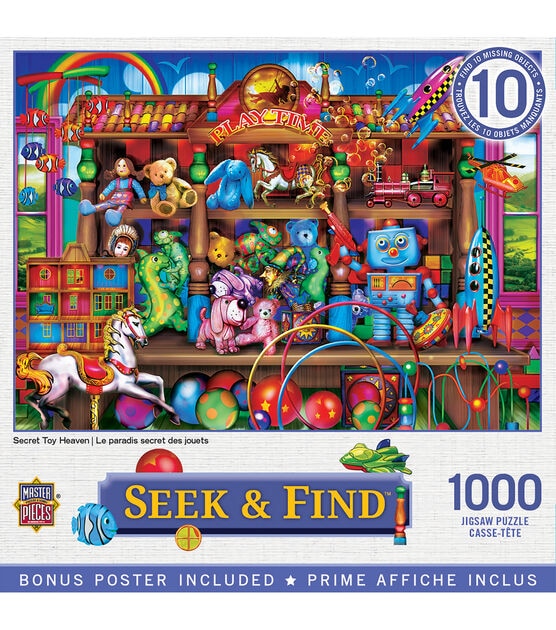 MasterPieces 19" x 27" Secret Toy Heaven Jigsaw Puzzle 1000pc