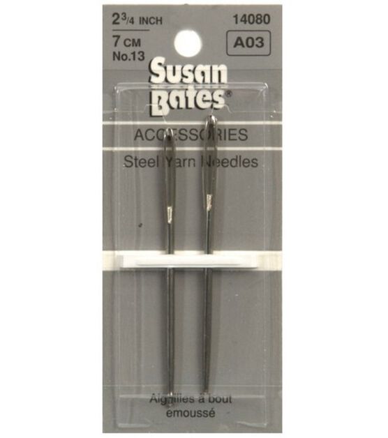 Susan Bates Steel Yarn Needles Size 13   2 Pkg