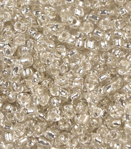 2mm Silver & Clear Rocaille Glass Seed Beads by hildie & jo, , hi-res, image 3